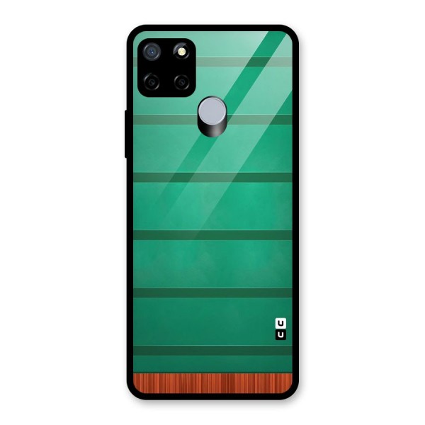 Green Wood Stripes Glass Back Case for Realme C15