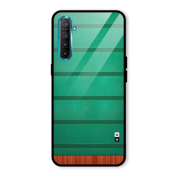 Green Wood Stripes Glass Back Case for Realme X2