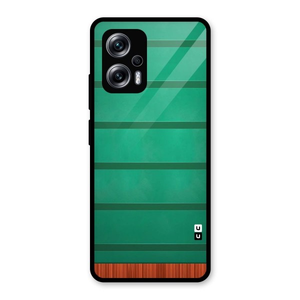 Green Wood Stripes Glass Back Case for Redmi K50i