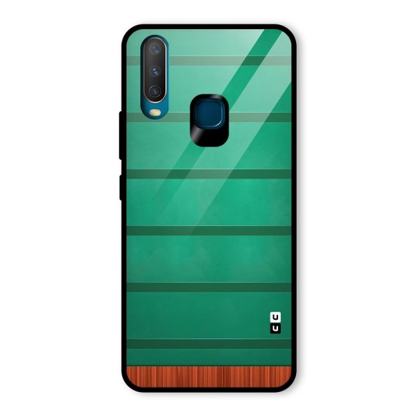 Green Wood Stripes Glass Back Case for Vivo Y12