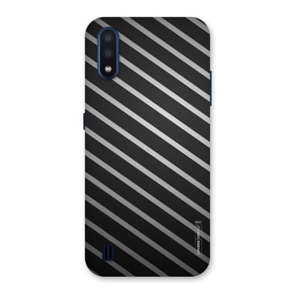 Grey And Black Stripes Back Case for Galaxy M01