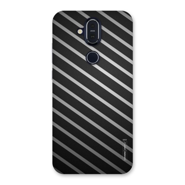 Grey And Black Stripes Back Case for Nokia 8.1