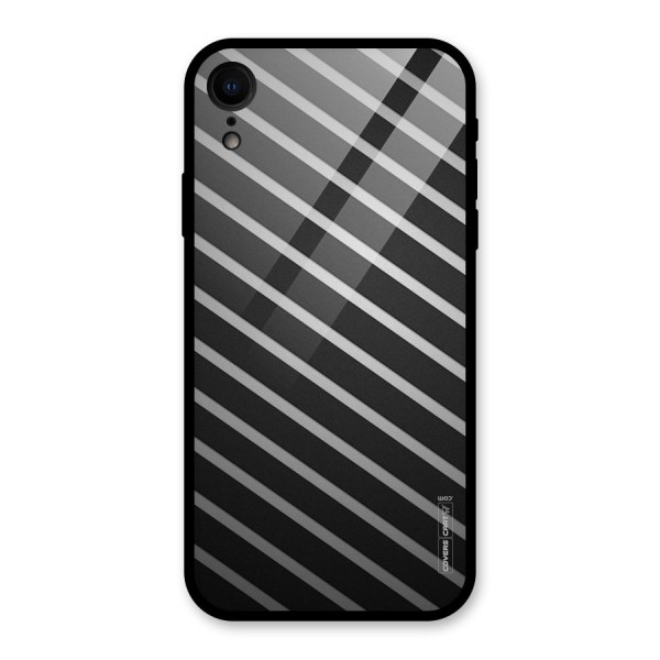 Grey And Black Stripes Glass Back Case for XR