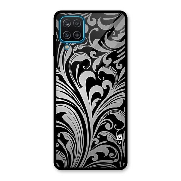 Grey Beauty Pattern Glass Back Case for Galaxy A12