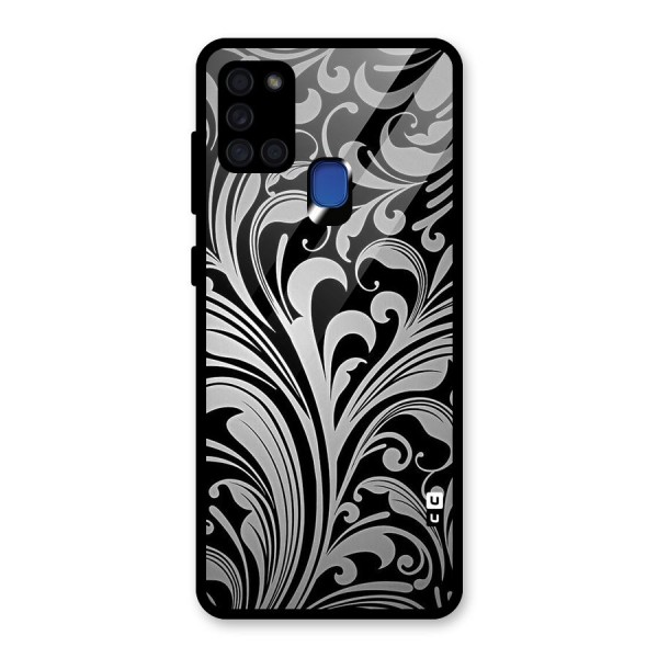 Grey Beauty Pattern Glass Back Case for Galaxy A21s