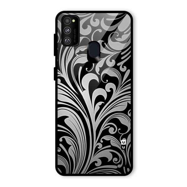 Grey Beauty Pattern Glass Back Case for Galaxy M21