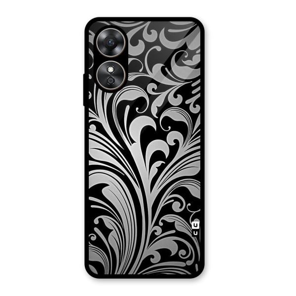 Grey Beauty Pattern Glass Back Case for Oppo A17