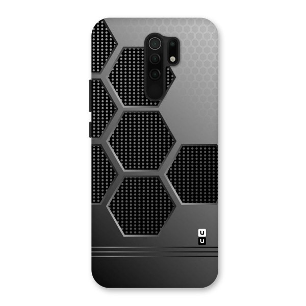 Grey Black Hexa Back Case for Redmi 9 Prime