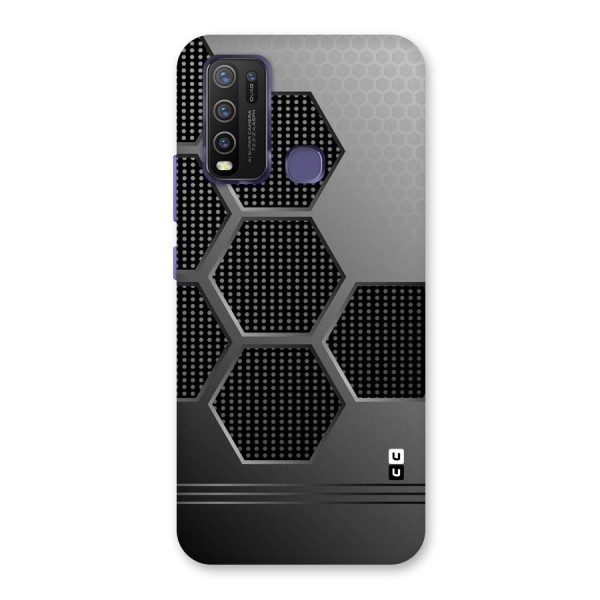 Grey Black Hexa Back Case for Vivo Y30