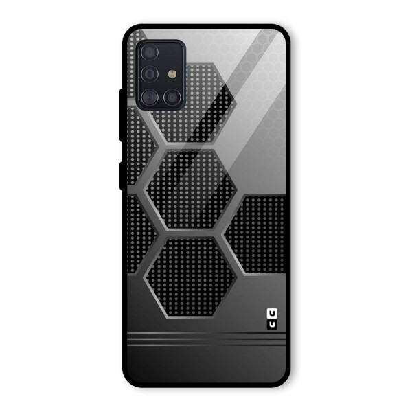 Grey Black Hexa Glass Back Case for Galaxy A51