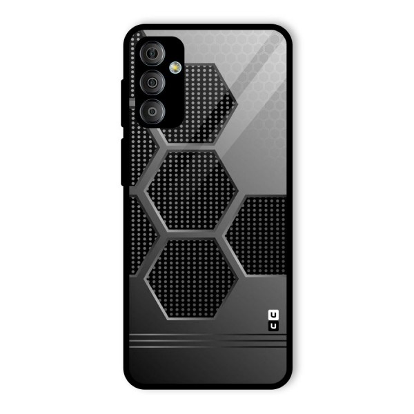 Grey Black Hexa Glass Back Case for Galaxy F23