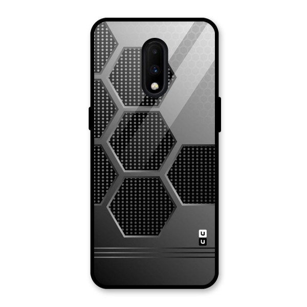 Grey Black Hexa Glass Back Case for OnePlus 7