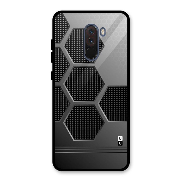 Grey Black Hexa Glass Back Case for Poco F1