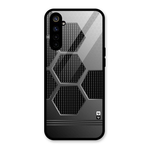 Grey Black Hexa Glass Back Case for Realme 6