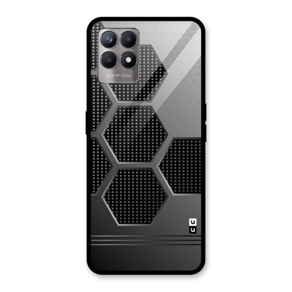 Grey Black Hexa Glass Back Case for Realme 8i