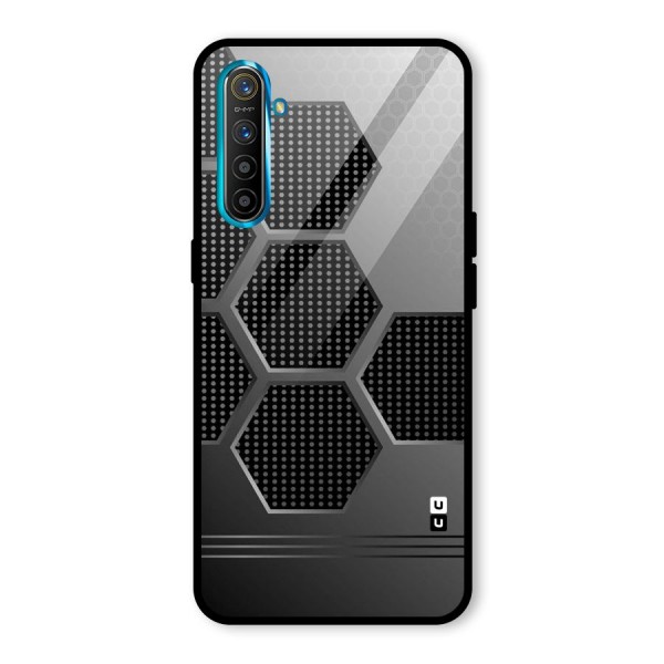 Grey Black Hexa Glass Back Case for Realme XT