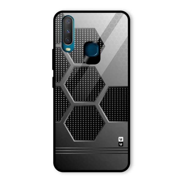 Grey Black Hexa Glass Back Case for Vivo Y12