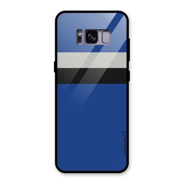 Grey Black Strips Glass Back Case for Galaxy S8