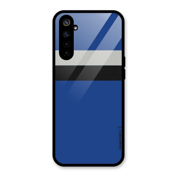 Grey Black Strips Glass Back Case for Realme 6