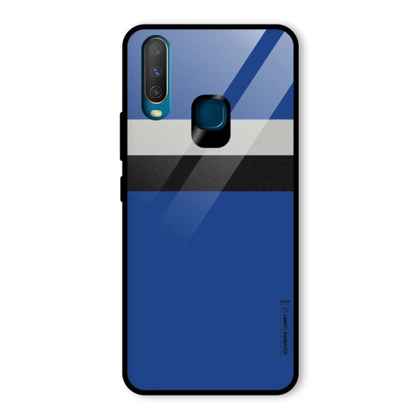 Grey Black Strips Glass Back Case for Vivo Y12