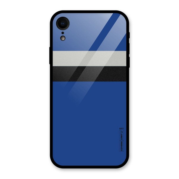 Grey Black Strips Glass Back Case for XR