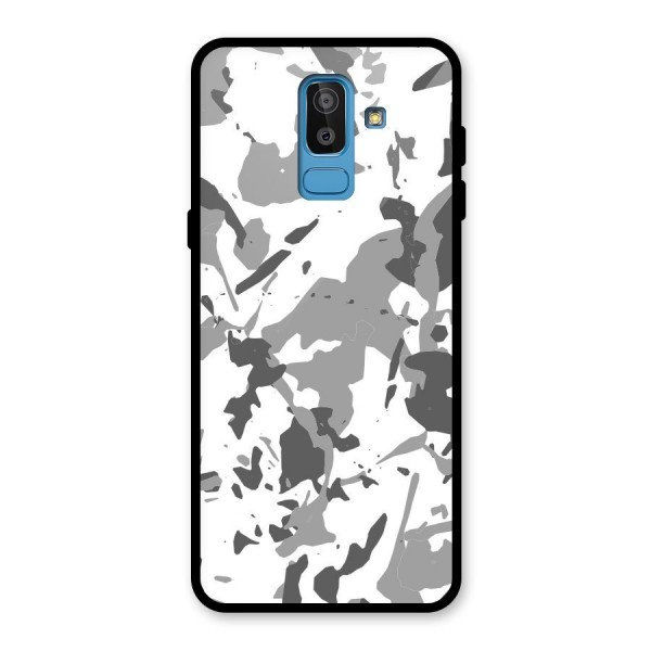 Grey Camouflage Army Glass Back Case for Galaxy J8