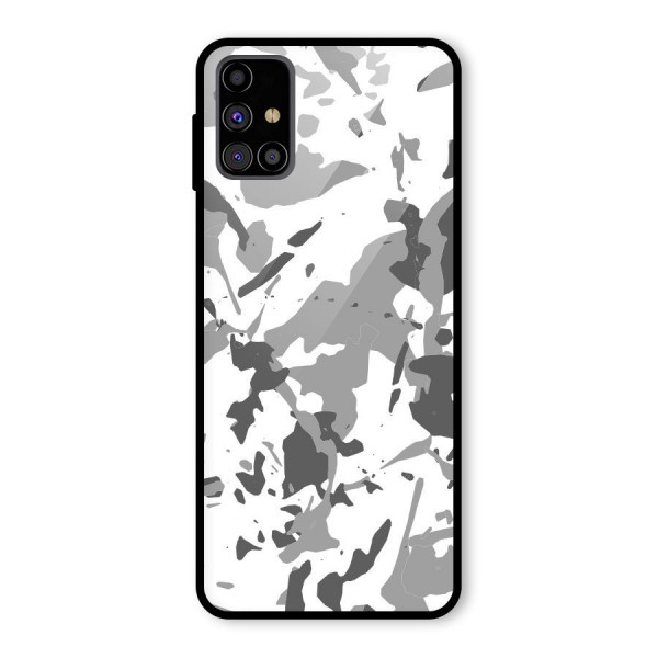 Grey Camouflage Army Glass Back Case for Galaxy M31s