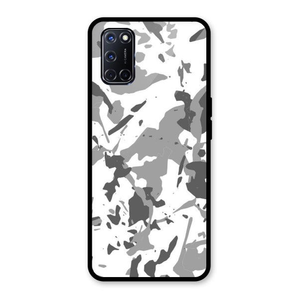 Grey Camouflage Army Glass Back Case for Oppo A52