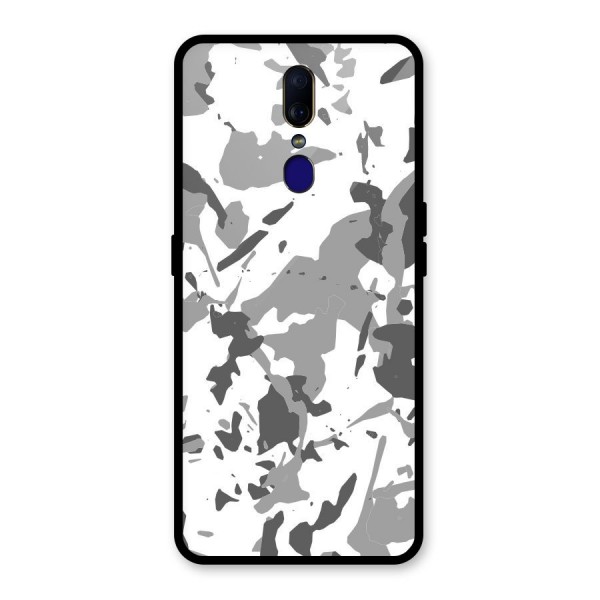 Grey Camouflage Army Glass Back Case for Oppo F11