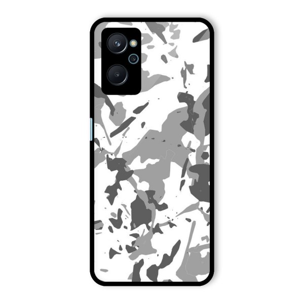 Grey Camouflage Army Glass Back Case for Realme 9i