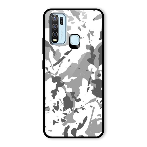 Grey Camouflage Army Glass Back Case for Vivo Y30