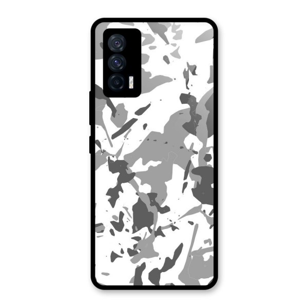 Grey Camouflage Army Glass Back Case for Vivo iQOO 7 5G