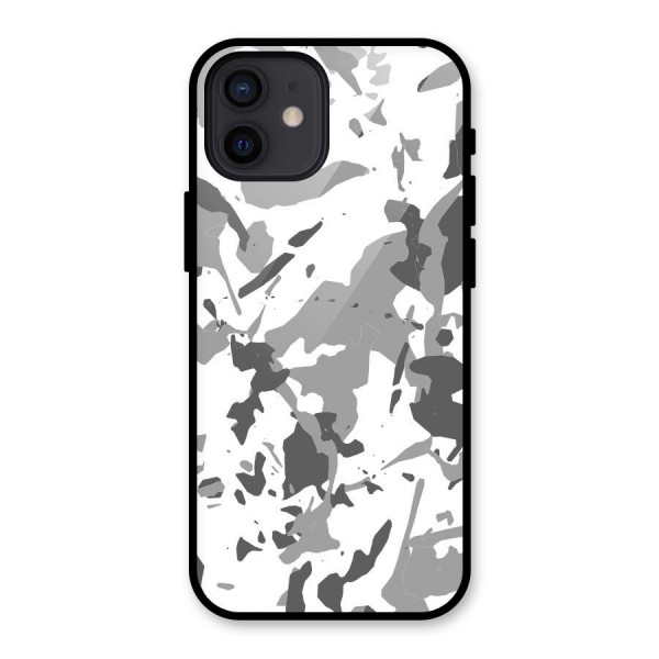Grey Camouflage Army Glass Back Case for iPhone 12