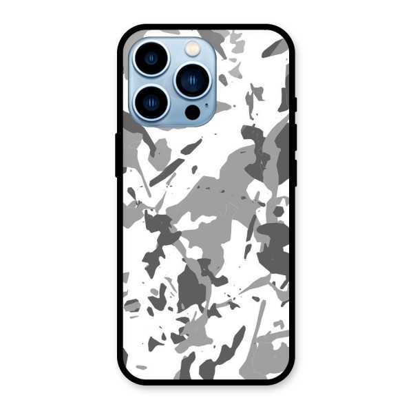 Grey Camouflage Army Glass Back Case for iPhone 13 Pro