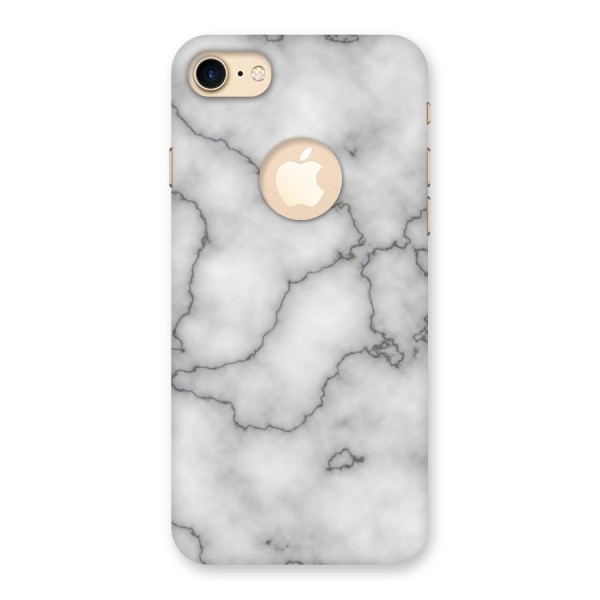 Grey Marble Back Case for iPhone 8 Logo Cut