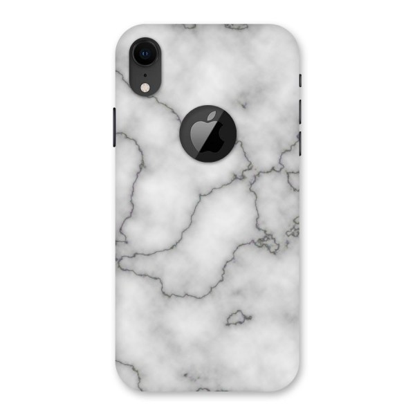 Grey Marble Back Case for iPhone XR Logo Cut