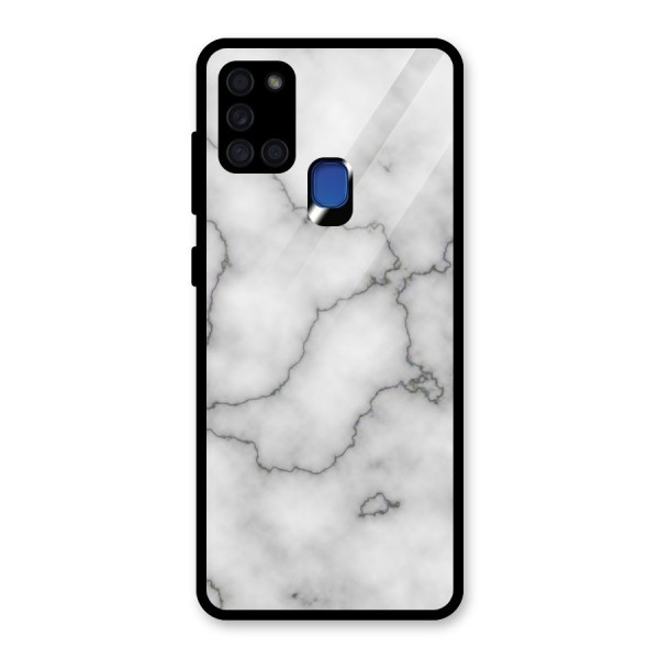 Grey Marble Glass Back Case for Galaxy A21s