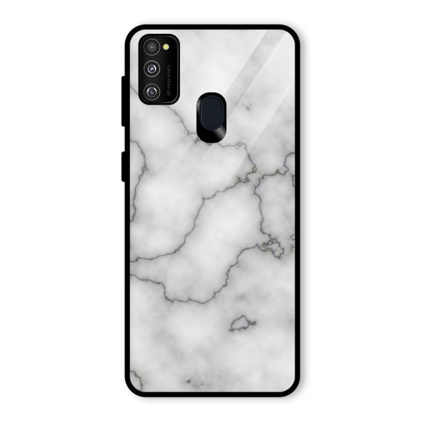 Grey Marble Glass Back Case for Galaxy M21