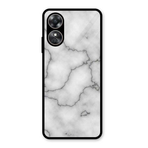 Grey Marble Glass Back Case for Oppo A17