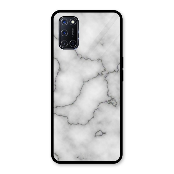 Grey Marble Glass Back Case for Oppo A52