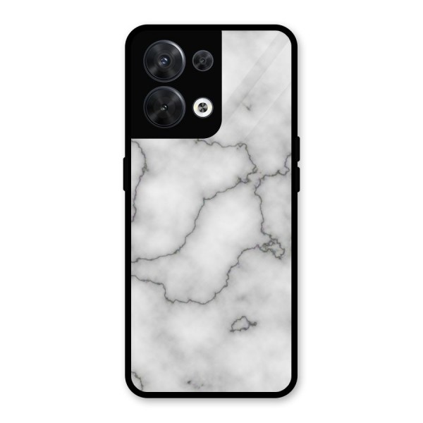 Grey Marble Glass Back Case for Oppo Reno8 5G