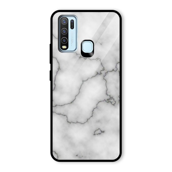 Grey Marble Glass Back Case for Vivo Y30