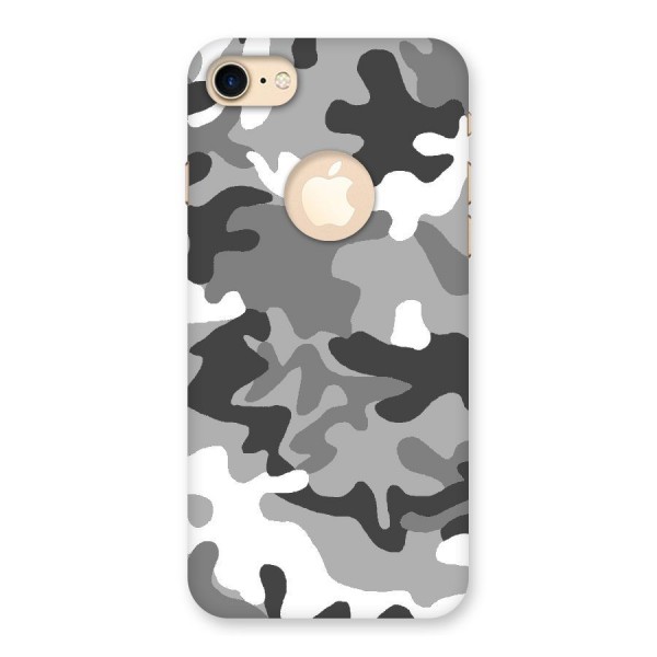 Grey Military Back Case for iPhone 8 Logo Cut