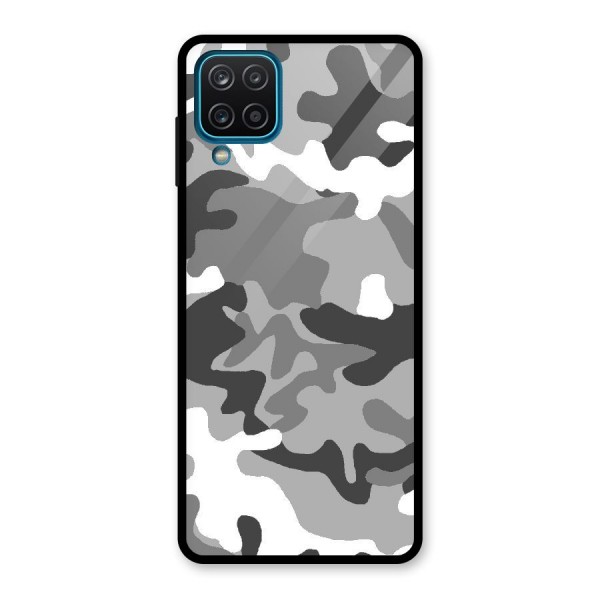 Grey Military Glass Back Case for Galaxy A12