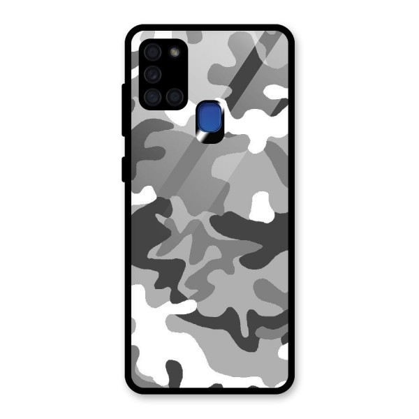 Grey Military Glass Back Case for Galaxy A21s