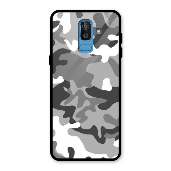 Grey Military Glass Back Case for Galaxy J8