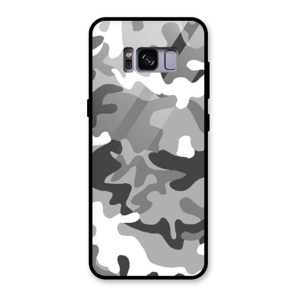 Grey Military Glass Back Case for Galaxy S8