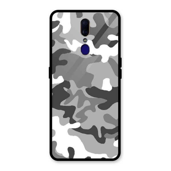 Grey Military Glass Back Case for Oppo F11