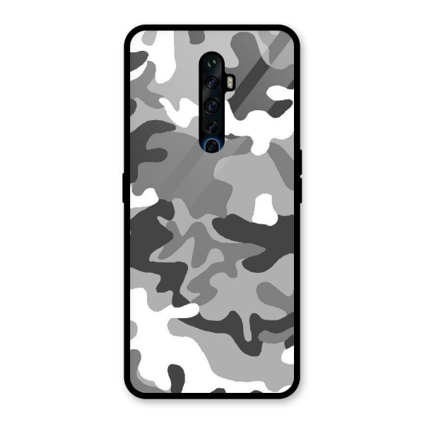 Grey Military Glass Back Case for Oppo Reno2 Z