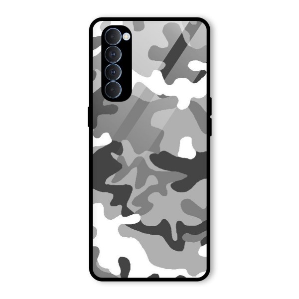 Grey Military Glass Back Case for Oppo Reno4 Pro